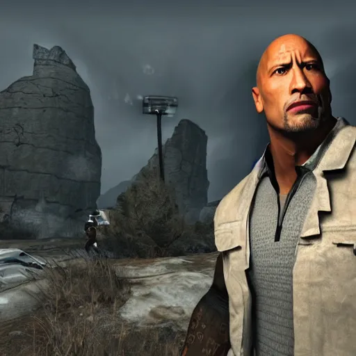 Image similar to Dwayne Johnson in Half-Life 2