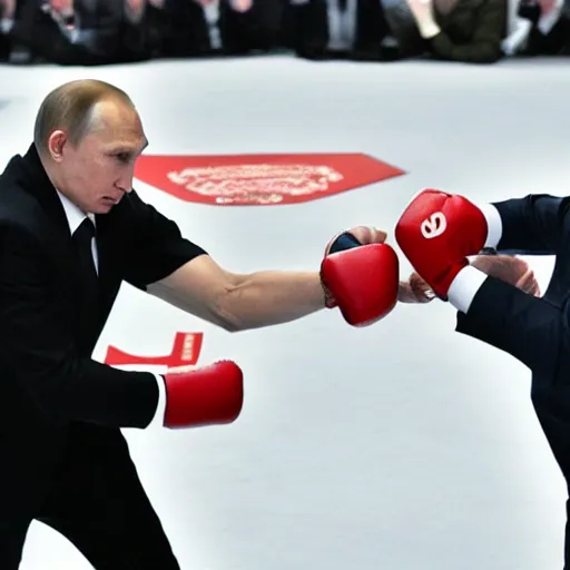 Image similar to putin fighting with zalenski wołodymyr