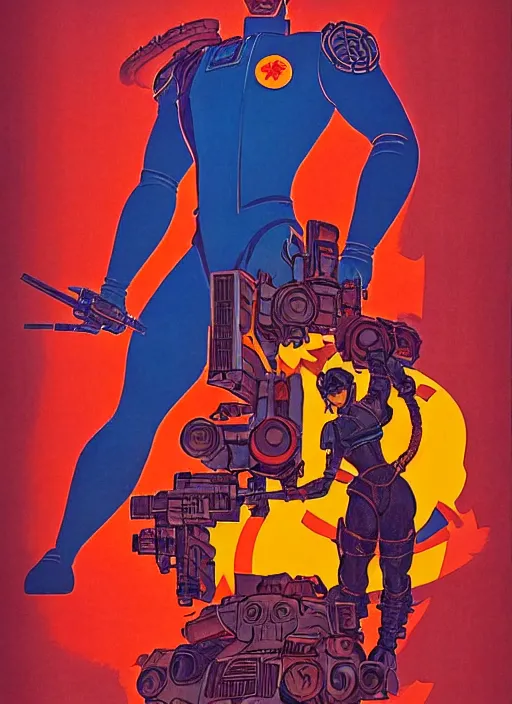 Image similar to soviet propaganda poster. cyberpunk shogun. portrait by jean giraud and anton otto fischer and john philip falter and will eisner and gil elvgren and pixar. realistic proportions. character art. science fiction d & d. tf 2, overwatch, rb 6 s, cyberpunk 2 0 7 7, blade runner 2 0 4 9.