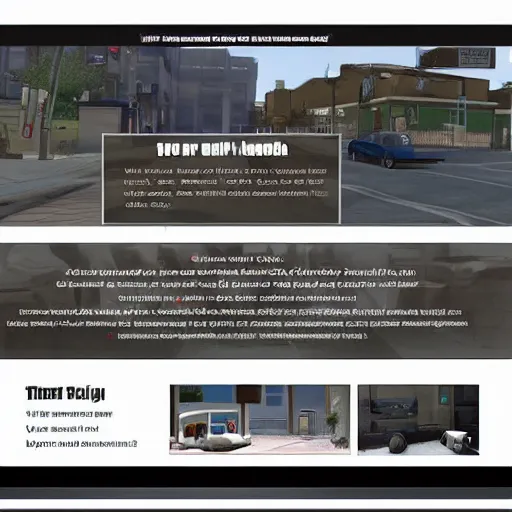 Image similar to website design for a gta roleplay project