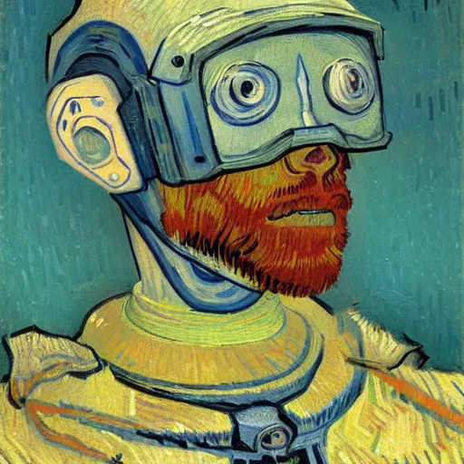 Prompt: portrait of a robot by van gogh in the style of greg rutkowski