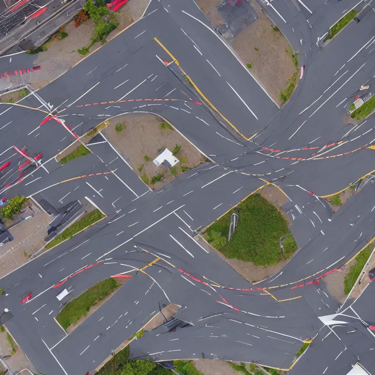 Image similar to aerial view of road intersection in the city