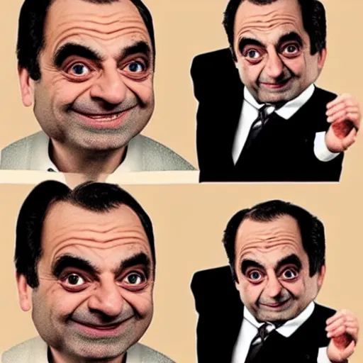 Image similar to Mr. Bean morphed as Danny DeVito