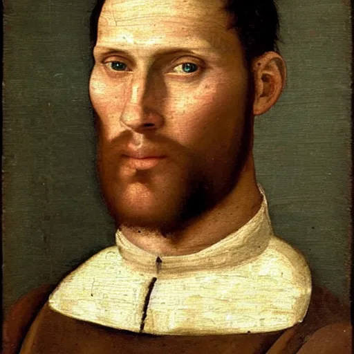 Image similar to A 14th century italian renaissance oil painting of Jerma985, portrait of Jerma985, grainy, realistic, very realistic, hyperrealistic, highly detailed, very detailed, extremely detailed, very neat, very epic, very cool, detailed, trending on artstation