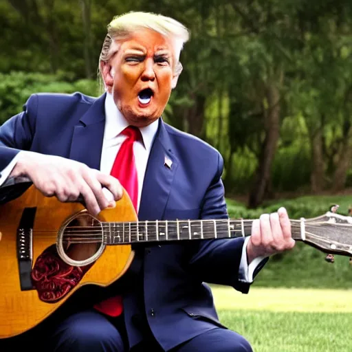 Prompt: trump playing guitar