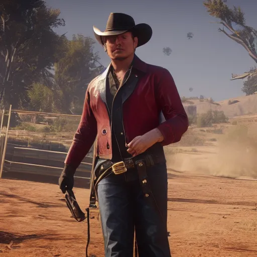 Prompt: Elon musk in red dead redemption 2 4K detail