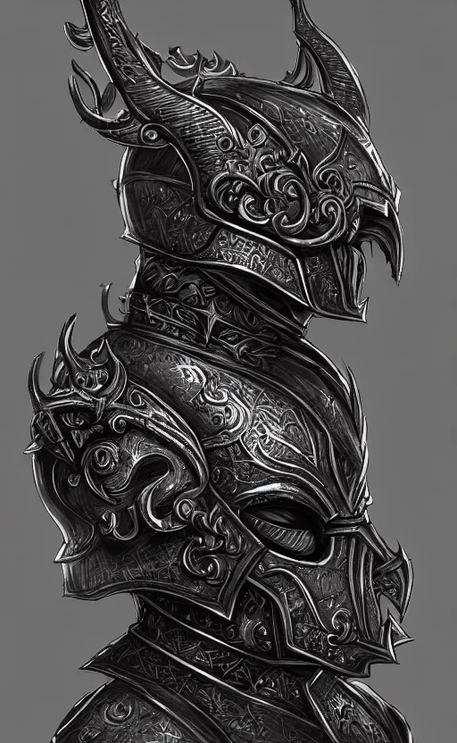 Image similar to portrait of a dark knight god, very detailed ornate helmet, 2 wings, strong complexity, extremely detailed and ornate heavy armor, fantasy, magic, dark, dungeons and dragons, dnd, trending on artstation