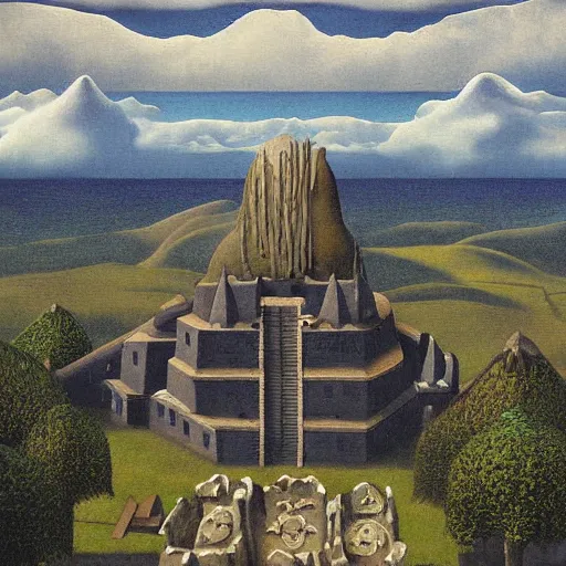 Image similar to Elder Scrolls Oblivion detailed painting by rene magritte