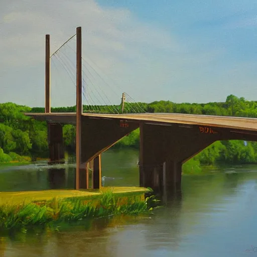 Image similar to beautiful painting of sargent texas fm 4 5 7 bridge by olaf krans