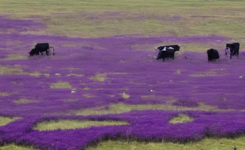 Image similar to Purple Tornadoes lifting cows