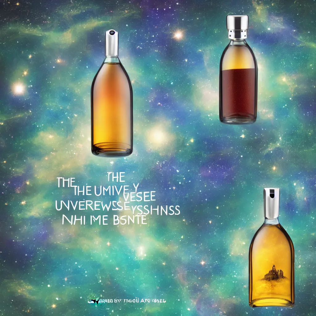 Prompt: the universe contained within a bottle, in a style of midjourney