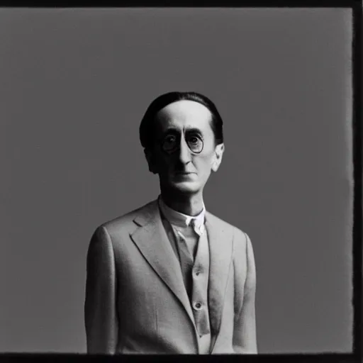 Prompt: a minimalist portrait of Marcel Duchamp in the style of Marcel Duchamp, Da Vinci, Irving Penn, Hito Steyerl, wide angle, monochrome, machine cables