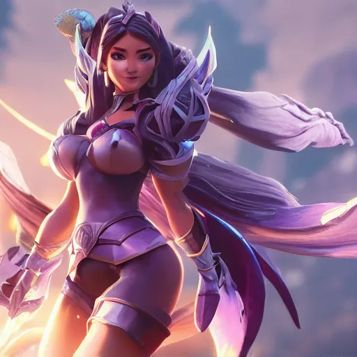 Image similar to still of pretty Irelia (Legends of Runeterra) in KDA More music video. 3d render, octane render, game art, realistic, highly detailed, trending on artstation, 4k, trending on artstation, pixar, cgsociety, unreal engine 5, redshift render, trending on artstation, blender, behance, cg