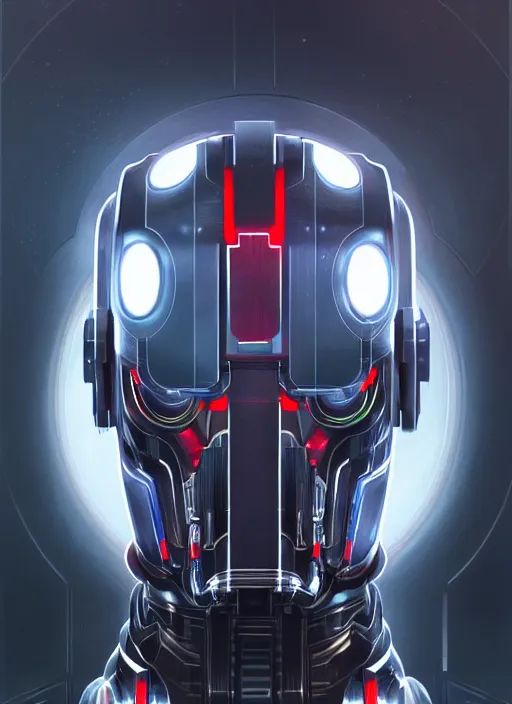 Prompt: Symmetry!! portrait of ultron, sci-fi armour, tech wear, cables, glowing lights!! sci-fi, intricate, elegant, highly detailed, digital painting, artstation, concept art, smooth, sharp focus, illustration, art by artgerm and greg rutkowski and alphonse mucha