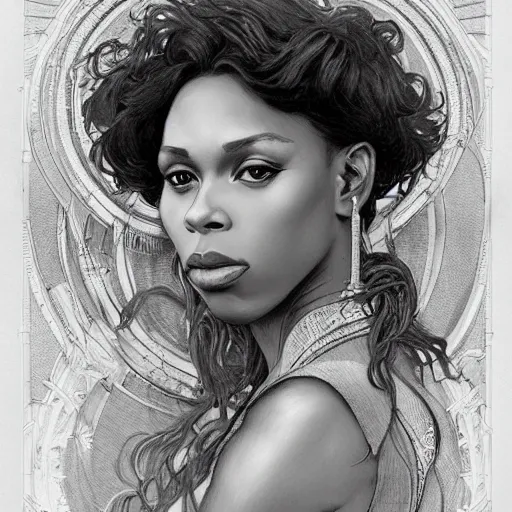 Prompt: amazing lifelike award winning pencil illustration of pepper labeija trending on art station artgerm Greg rutkowski alphonse mucha cinematic