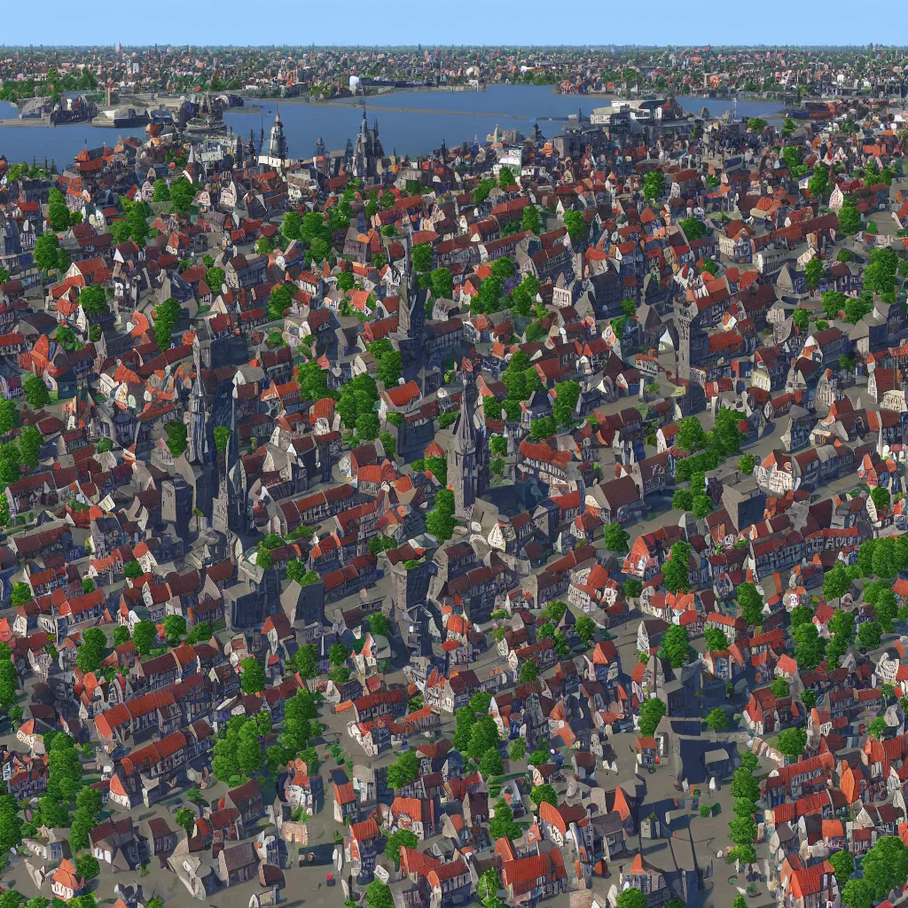 Prompt: cities skylines gdansk