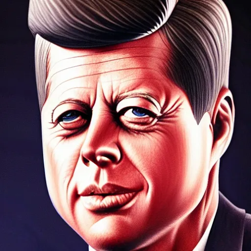 Prompt: John F Kennedy, by Alex Ross and artgerm