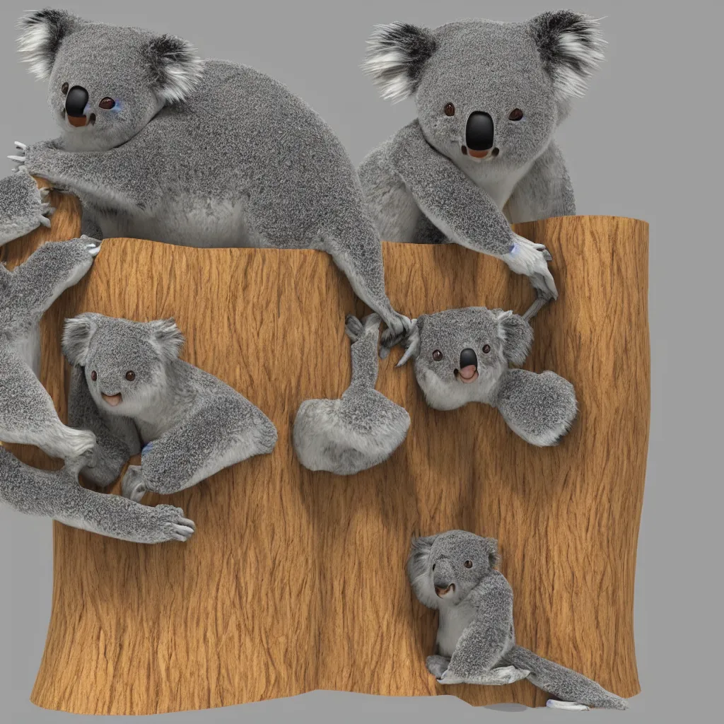 Image similar to a new log hybrided by the blender 3 d and a koala