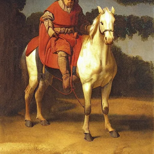 Prompt: painting of a medieval peasant by George Stubbs, renaissance painting, oil painting, old master