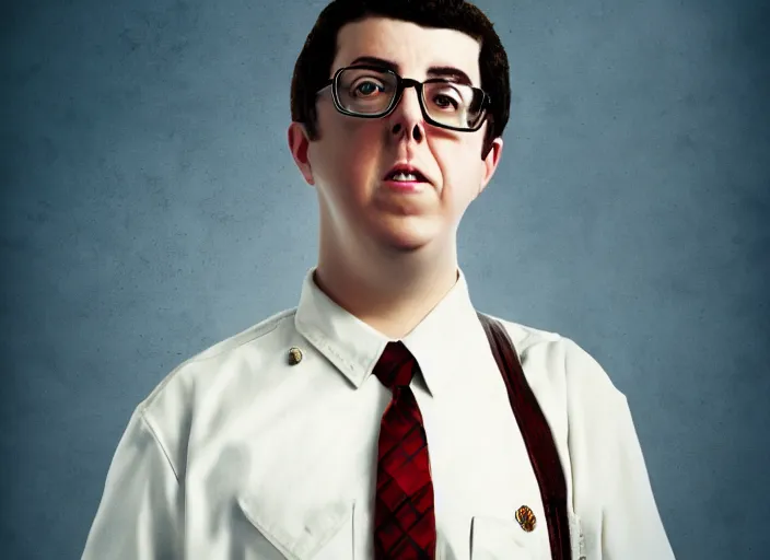 Image similar to his name is mclovin, superbad hollywood movie, cinematic, 8 k, photorealistic