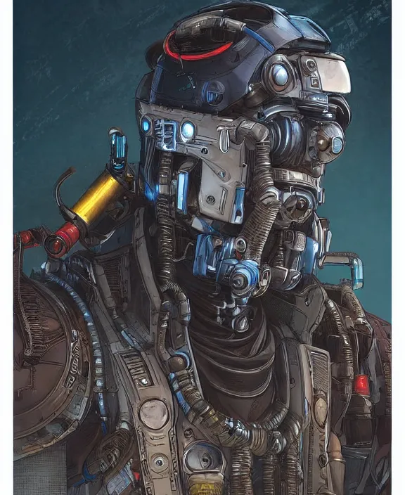 Prompt: cyberpunk pathfinder robot from apex legends character portrait, portrait by james gurney and laurie greasley, concept art, intricate details, highly detailed, vintage sci - fi