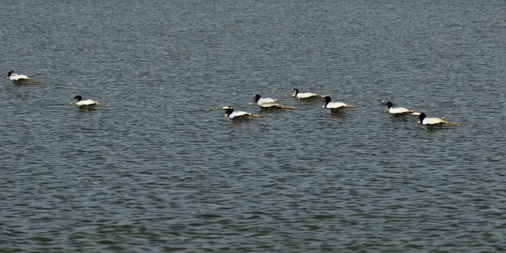 Image similar to rowing herons in a still from Vertigo