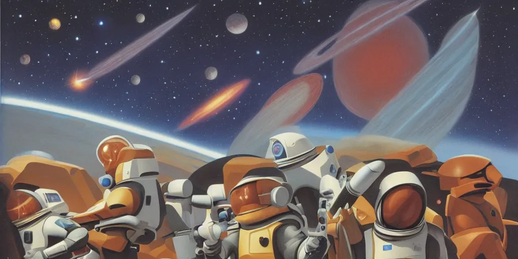 Prompt: space rangers vs the universe concept art, by ralph mcquarrie