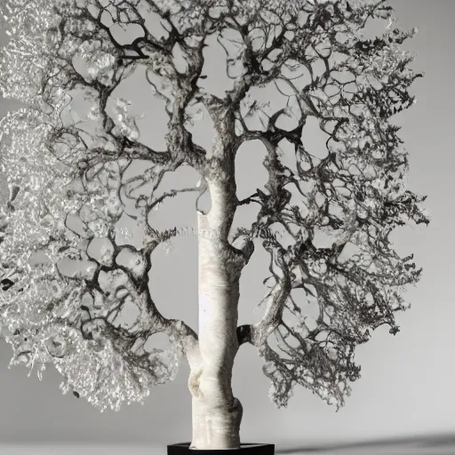 Prompt: marble for a tree, intricate marble for a tree, highly detailed, tree marble, tree made of marble, tree made of marble, studio photography