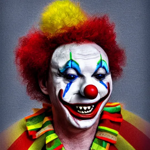 Image similar to poorly rendered clown