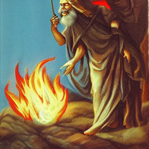 Image similar to moses and the burning bush