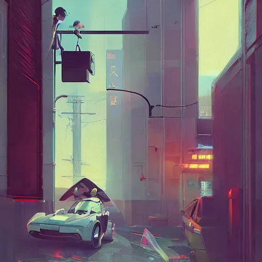 Image similar to Japanese City pop artwork by Sergey Kolesov, detailed, dynamic, cinematic composition