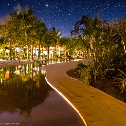 Image similar to noosa at night form above