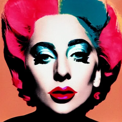 Prompt: lady gaga by andy warhol