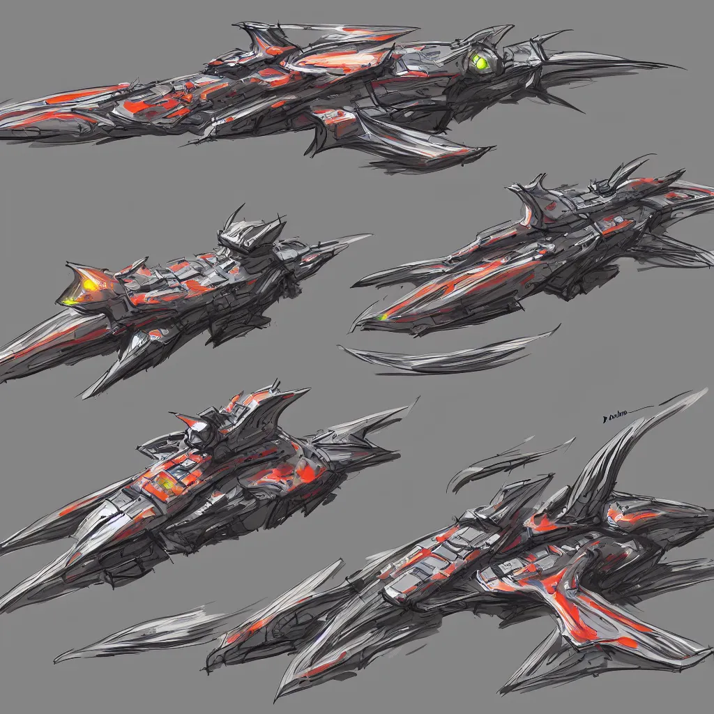 Image similar to combat spaceship from the side concept art colorful by gurmukh basin