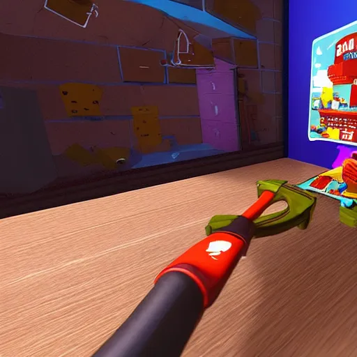 Prompt: vr game slice objects with an axe