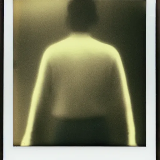Prompt: polaroid photo of a faceless person