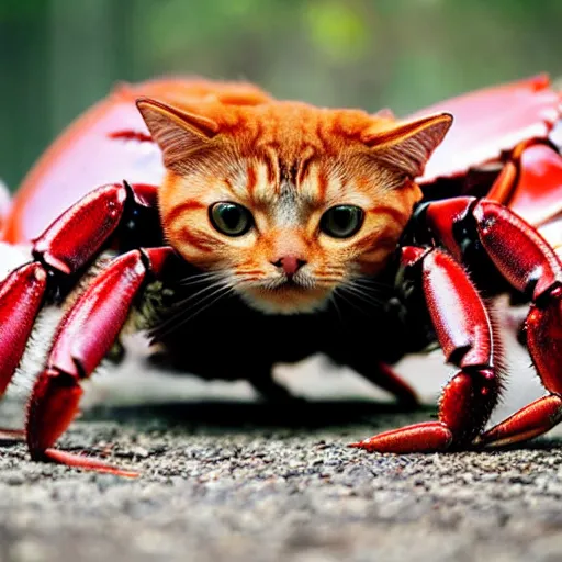 Image similar to a crab - cat - hybrid, animal photography