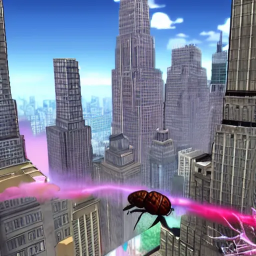 Image similar to giant ant attacking new york, edf, earth defense force