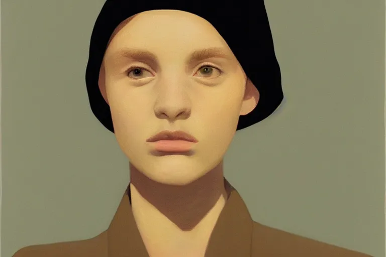 Image similar to young nun fashion model portrait artwork by tim eitel