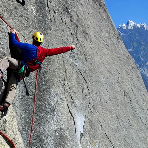 Prompt: rock climbing in the alps