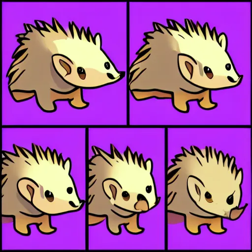 Image similar to twitch emote of a cute hedgehog