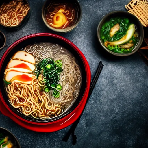 Prompt: league of legends style ramen. photography. food photoshoot. advertisment photography. 4 k. realistic.