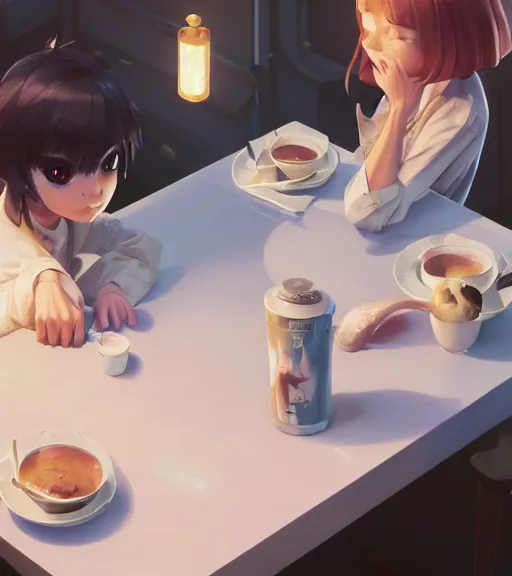 Prompt: highly detailed spilled milk on the table, unreal engine, loish, rhads, makoto shinkai and lois van baarle, ilya kuvshinov, rossdraws, tom bagshaw, reflective global illumination, god rays, detailed and intricate environment