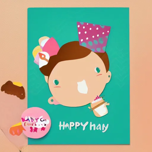 Image similar to birthday card mock - up, cute illustration by claudia gadotti