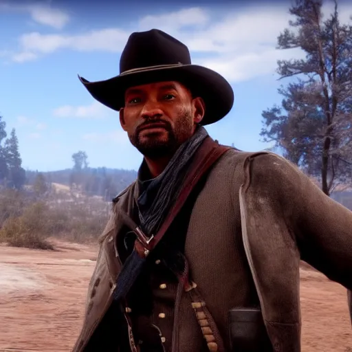 Image similar to Film still of Will Smith, from Red Dead Redemption 2 (2018 video game)