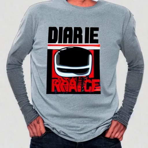 Prompt: robocop wearing d. a. r. e to resist drugs and violence shirt