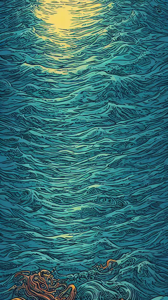 Image similar to the sea by dan mumford