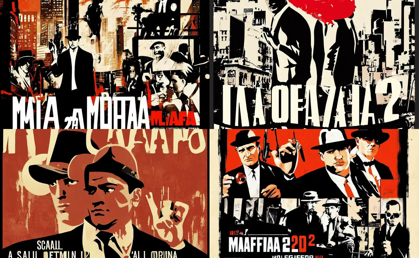 Prompt: a poster for Mafia 2 by Saul Bass