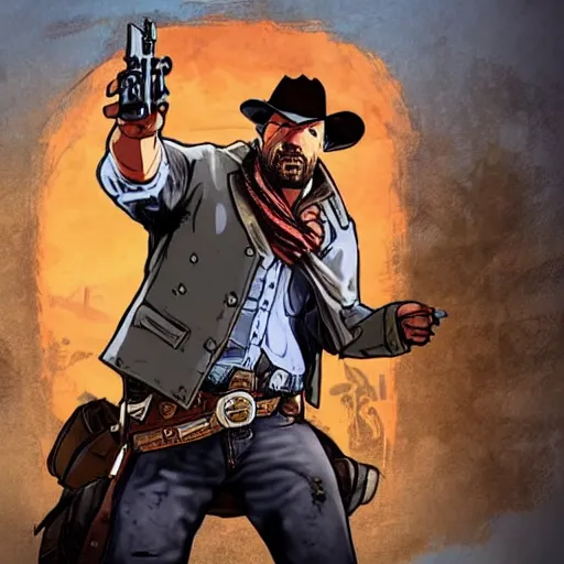 Arthur Morgan from Red Dead Redemption 2 drawn in the, Stable Diffusion