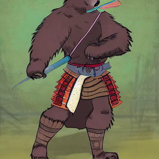 Image similar to a bear samurai warrior